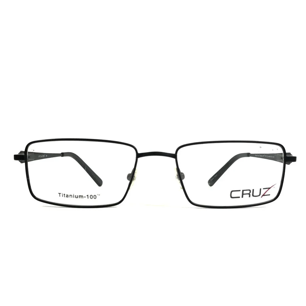Cruz Eyeglasses Frame I-172 Black Gun Gunmetal Rectangle Titanium 54-18-140